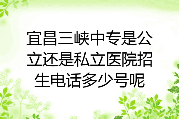 宜昌三峡中专是公立还是私立医院招生电话多少号呢