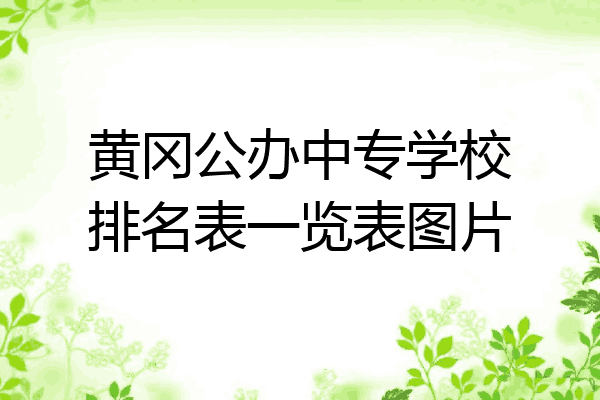 黄冈公办中专学校排名表一览表图片