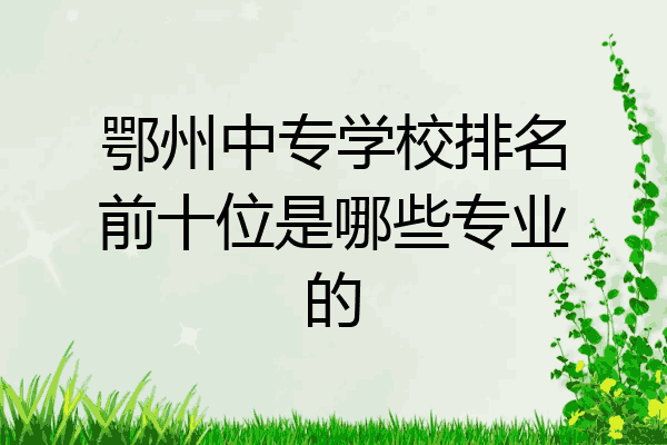 鄂州中专学校排名前十位是哪些专业的