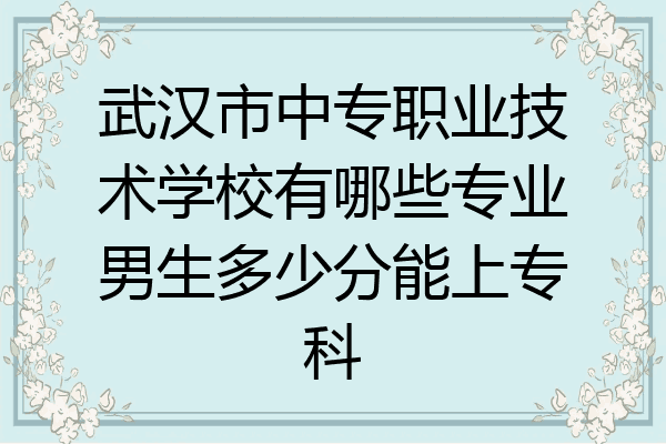 武汉市中专职业技术学校有哪些专业男生多少分能上专科