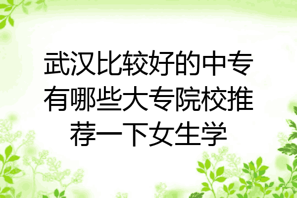 武汉比较好的中专有哪些大专院校推荐一下女生学