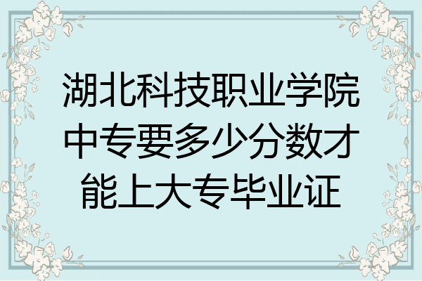 湖北科技职业学院中专要多少分数才能上大专毕业证