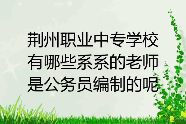 荆州职业中专学校有哪些系系的老师是公务员编制的呢