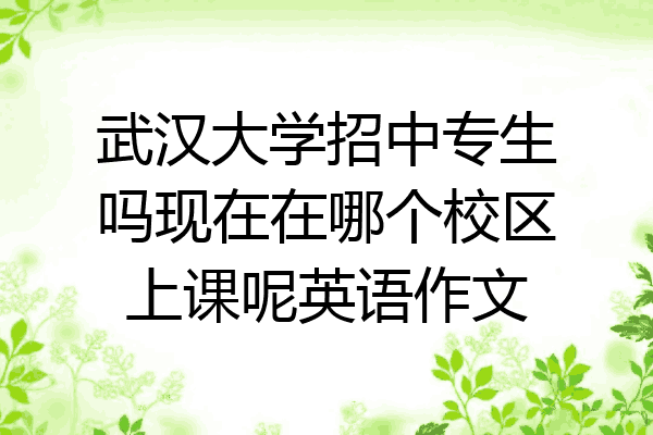 武汉大学招中专生吗现在在哪个校区上课呢英语作文
