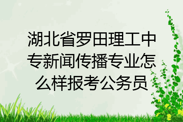 湖北省罗田理工中专新闻传播专业怎么样报考公务员