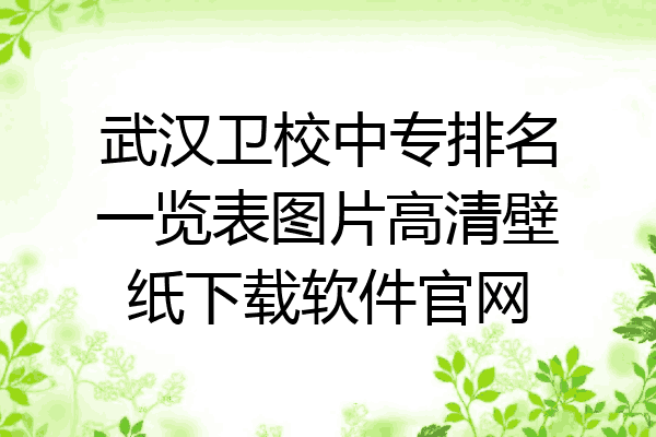 武汉卫校中专排名一览表图片高清壁纸下载软件官网
