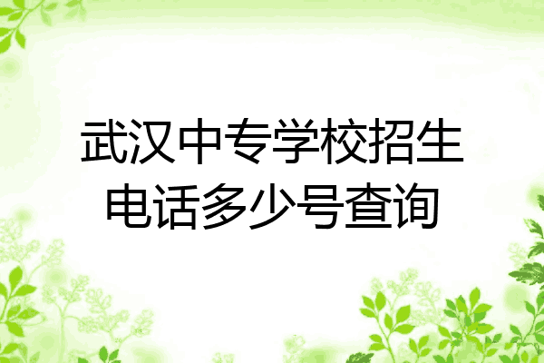 武汉中专学校招生电话多少号查询