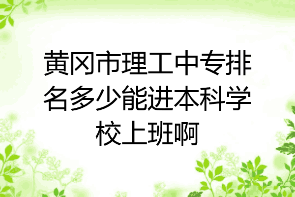 黄冈市理工中专排名多少能进本科学校上班啊