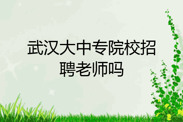 武汉大中专院校招聘老师吗