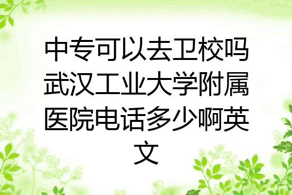 中专可以去卫校吗武汉工业大学附属医院电话多少啊英文