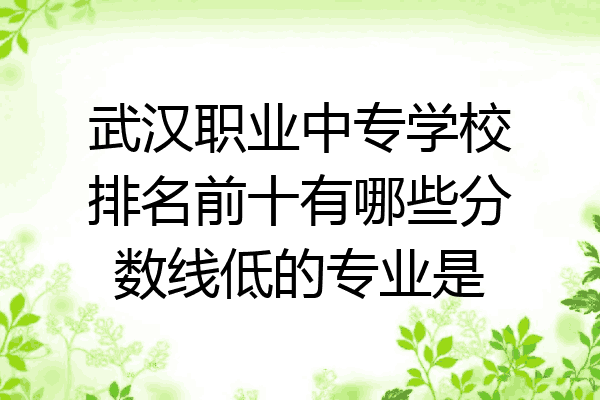 武汉职业中专学校排名前十有哪些分数线低的专业是