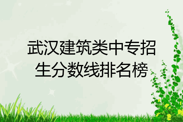 武汉建筑类中专招生分数线排名榜