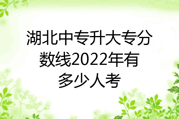 湖北中专升大专分数线2022年有多少人考