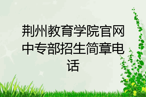 荆州教育学院官网中专部招生简章电话