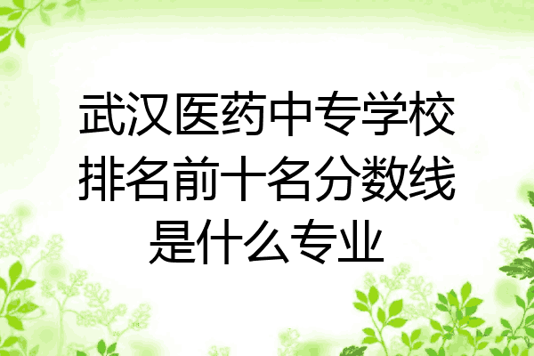 武汉医药中专学校排名前十名分数线是什么专业