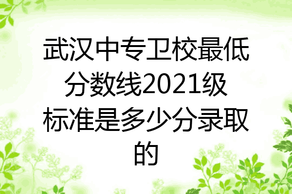 武汉中专卫校最低分数线2021级标准是多少分录取的