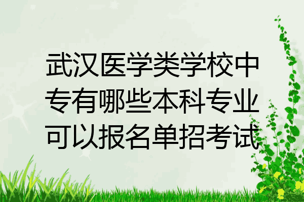 武汉医学类学校中专有哪些本科专业可以报名单招考试