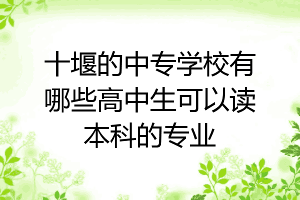 十堰的中专学校有哪些高中生可以读本科的专业