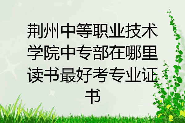 荆州中等职业技术学院中专部在哪里读书最好考专业证书