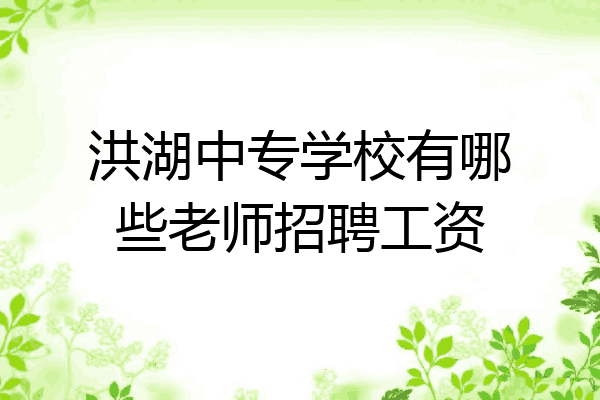 洪湖中专学校有哪些老师招聘工资