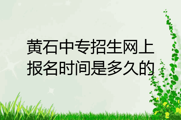 黄石中专招生网上报名时间是多久的