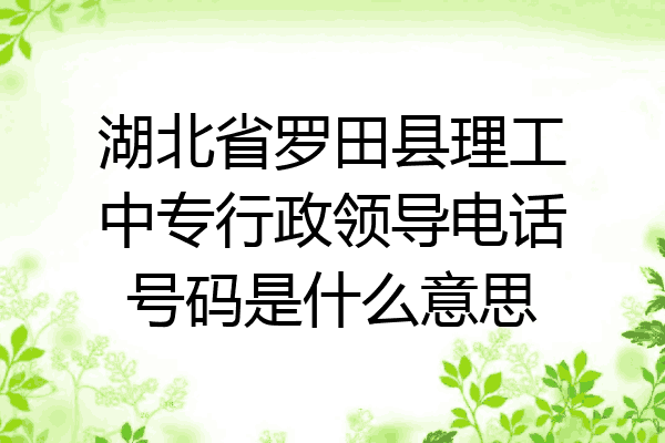 湖北省罗田县理工中专行政领导电话号码是什么意思
