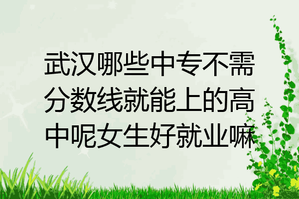 武汉哪些中专不需分数线就能上的高中呢女生好就业嘛