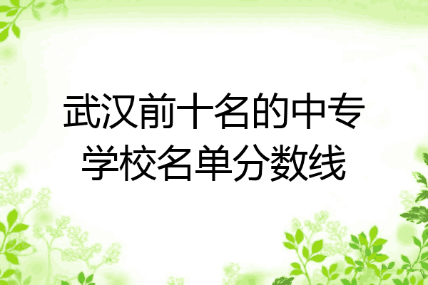 武汉前十名的中专学校名单分数线