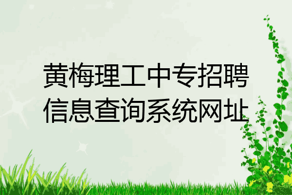 黄梅理工中专招聘信息查询系统网址