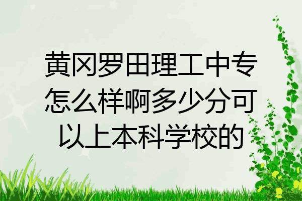 黄冈罗田理工中专怎么样啊多少分可以上本科学校的