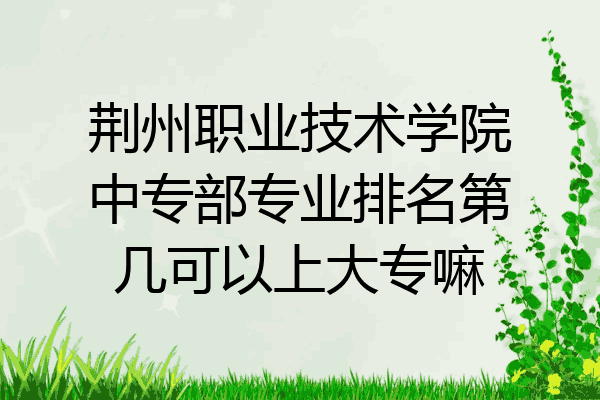 荆州职业技术学院中专部专业排名第几可以上大专嘛