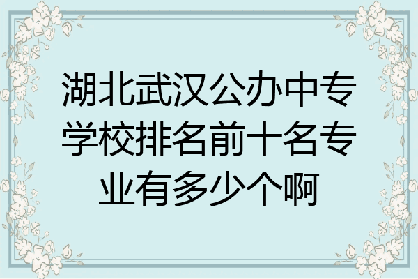 湖北武汉公办中专学校排名前十名专业有多少个啊