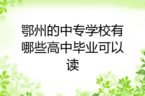 鄂州的中专学校有哪些高中毕业可以读