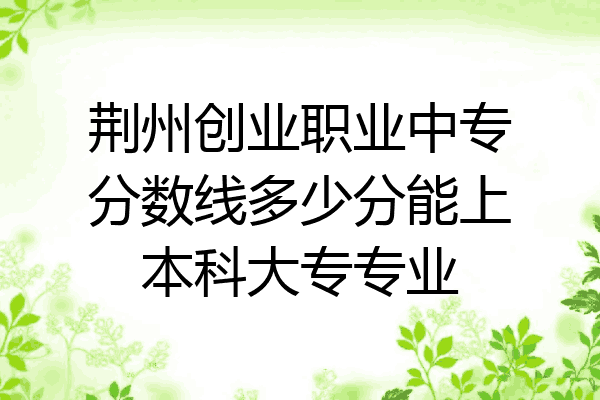 荆州创业职业中专分数线多少分能上本科大专专业