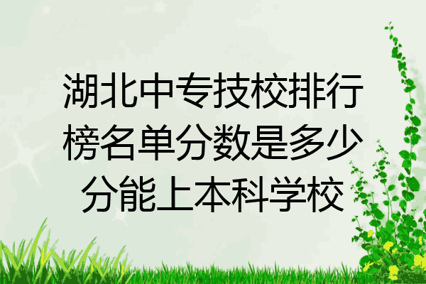 湖北中专技校排行榜名单分数是多少分能上本科学校
