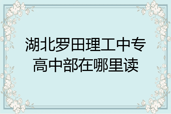 湖北罗田理工中专高中部在哪里读