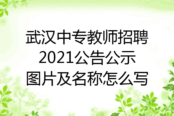 武汉中专教师招聘2021公告公示图片及名称怎么写