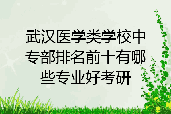 武汉医学类学校中专部排名前十有哪些专业好考研