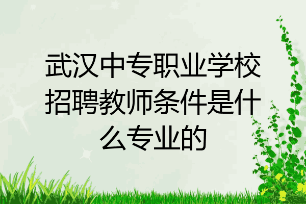 武汉中专职业学校招聘教师条件是什么专业的