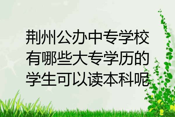 荆州公办中专学校有哪些大专学历的学生可以读本科呢