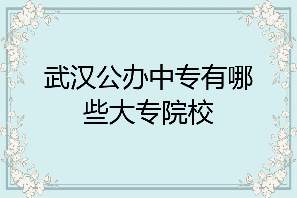 武汉公办中专有哪些大专院校