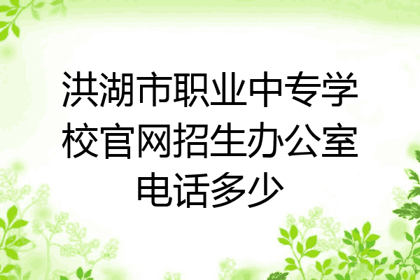 洪湖市职业中专学校官网招生办公室电话多少