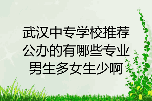 武汉中专学校推荐公办的有哪些专业男生多女生少啊