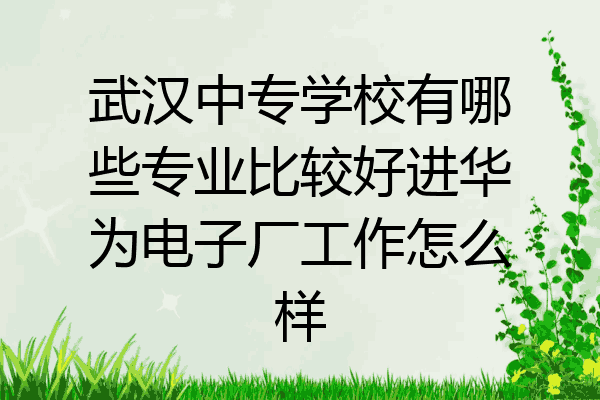 武汉中专学校有哪些专业比较好进华为电子厂工作怎么样