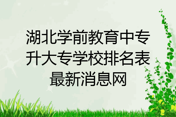 湖北学前教育中专升大专学校排名表最新消息网