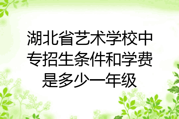 湖北省艺术学校中专招生条件和学费是多少一年级