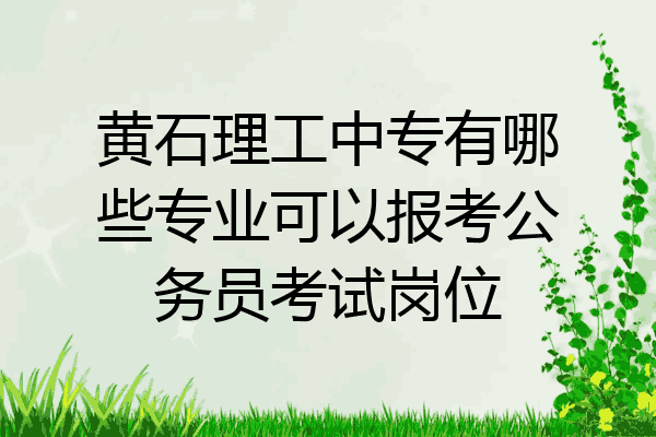 黄石理工中专有哪些专业可以报考公务员考试岗位