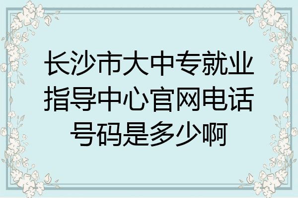 长沙市大中专就业指导中心官网电话号码是多少啊