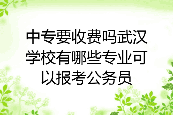 中专要收费吗武汉学校有哪些专业可以报考公务员