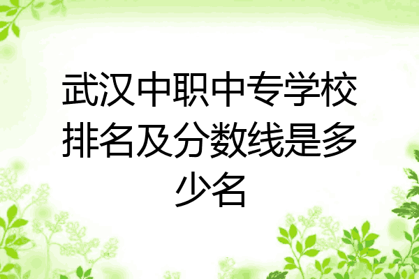 武汉中职中专学校排名及分数线是多少名